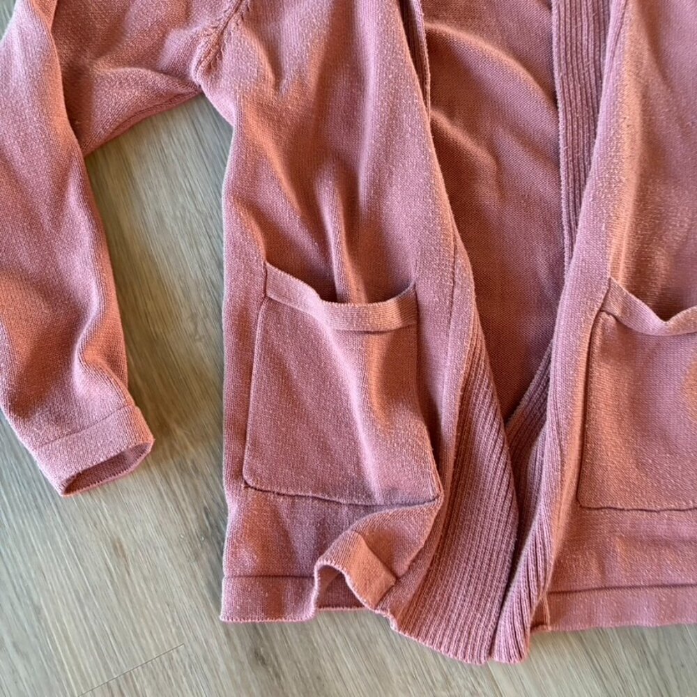 ** Rags Sweater Cardigan Orange Coral Salmon Size Medium Womens - Picture 2 of 8